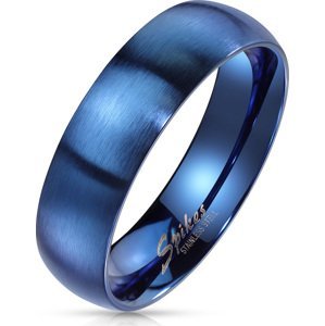 Modrý ocelový prsten s matným povrchem Velikost prstenu: 57