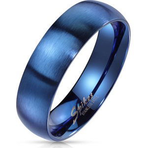 Modrý ocelový prsten s matným povrchem Velikost prstenu: 67