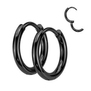 Ocelové kruhové náušnice Lilia Barva: Černá, Velikost: 2 mm, Délka / Průměr: 10 mm