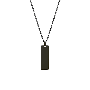 Ocelový náhrdelník s gravírováním Flat bar Barva: Černá, Druh písma: Font 1