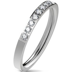 Ocelový prsten s 8 zirkony Velikost prstenu: 54