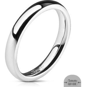 Ocelový prsten s lesklým povrchem Velikost prstenu: 49, Šíře: 3 mm