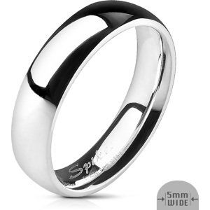 Ocelový prsten s lesklým povrchem Velikost prstenu: 49, Šíře: 5 mm