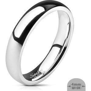 Ocelový prsten s lesklým povrchem Velikost prstenu: 57, Šíře: 4 mm