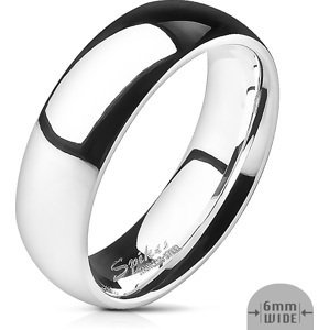 Ocelový prsten s lesklým povrchem Velikost prstenu: 57, Šíře: 6 mm