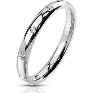 Ocelový prsten se zirkony Velikost prstenu: 49