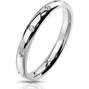 Ocelový prsten se zirkony Velikost prstenu: 62