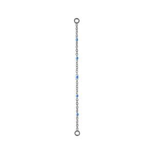 Ocelový řetízek na piercing s barevnými korálky Barva: Světle modrá