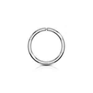 Rozevírací piercingový kroužek ze 14kt bílého zlata 585/1000 Velikost: 0,8 mm, Délka / Průměr: 10 mm