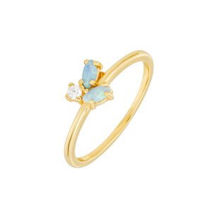 Stříbrný pozlacený prsten Opal Starlight Velikost prstenu: 57