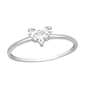 Stříbrný prsten Crystal Heart Velikost prstenu: 57