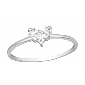 Stříbrný prsten Crystal Heart Velikost prstenu: 59