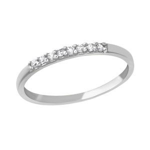 Stříbrný prsten osm zirkonů Velikost prstenu: 49