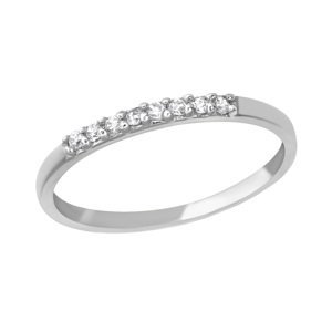 Stříbrný prsten osm zirkonů Velikost prstenu: 57