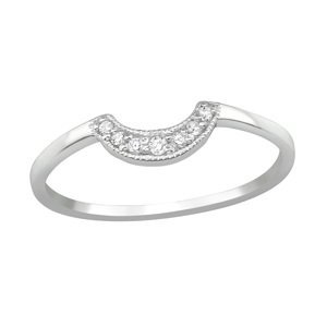 Stříbrný prstýnek s čirými zirkony MOON Velikost prstenu: 54