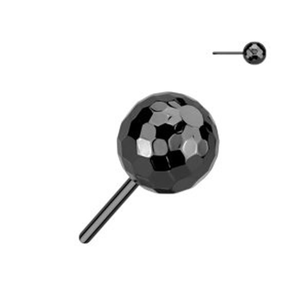 Titanová koncovka - bezzávitová kulička Faceted Barva: Černá, Velikost koncovky: 3 mm