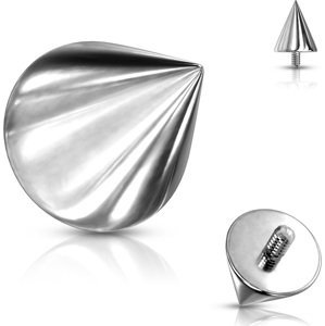 Titanová koncovka s vnitřním závitem hrot Barva: Stříbrná, Velikost koncovky: 3 x 3 mm