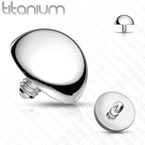 Titanová kopule pro mikrodermal piercing a šperky s vnitřním závitem Barva: Stříbrná, Velikost: 1,2 mm, Velikost koncovky: 3 mm