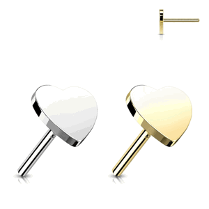 Bezzávitová koncovka srdce ze 14kt zlata AU 585/1000 Barva: Bílé zlato