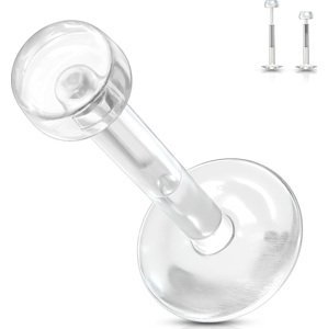 Bio flex labreta s push fit koncovkou - náhrada piercingu & zkušební šperk Velikost: 1,6 mm, Délka / Průměr: 12 mm