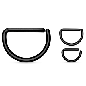 Černý ocelový kroužek s rovnou částí - rozevírací Velikost: 1,2 mm, Délka / Průměr: 8 mm