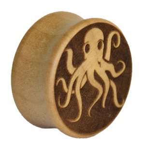 Dřevěný plug Chobotnice Velikost: 18 mm