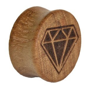 Dřevěný plug Diamant tmavé dřevo Velikost: 14 mm
