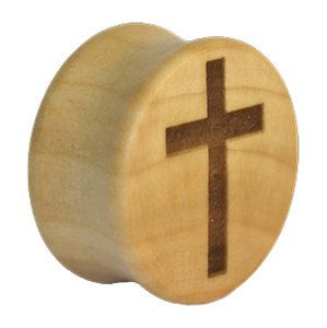 Dřevěný plug Kříž Velikost: 10 mm