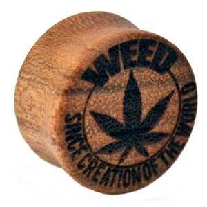 Dřevěný plug Weed tmavé dřevo Velikost: 16 mm