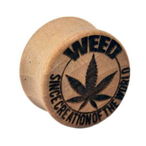 Dřevěný plug Weed Velikost: 22 mm