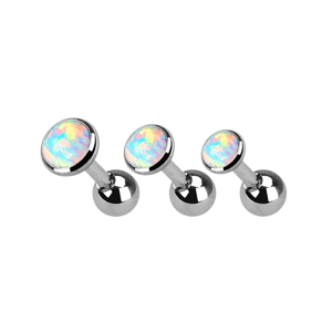 Helix piercing - sada 3 ks náušnic s čirým opálovým kamenem