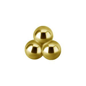 Koncovka Trinity z 18k žlutého zlata pro šperky s vnitřním závitem - 3 mm