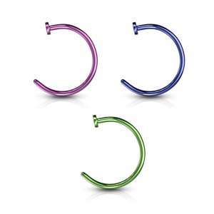 Nosovka barevný kroužek Barva: Fialová, Velikost: 0,6 mm x 8 mm