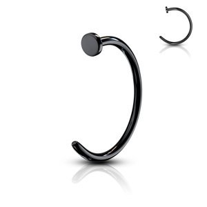 Nosovka - černý kroužek z chirurgické oceli Velikost: 0,6 mm, Délka / Průměr: 10 mm