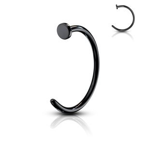 Nosovka - černý kroužek z chirurgické oceli Velikost: 1 mm, Délka / Průměr: 8 mm