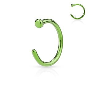Nosovka kroužek Barva: Zelená, Velikost: 0,8 mm x 10 mm