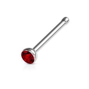 Nosovka z chirurgické oceli rovná se zirkonem Jill Barva: Červená, Velikost: 0,8 mm, Délka / Průměr: 6 mm