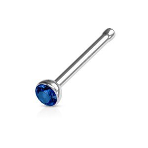 Nosovka z chirurgické oceli rovná se zirkonem Jill Barva: Modrá, Velikost: 0,8 mm, Délka / Průměr: 6 mm