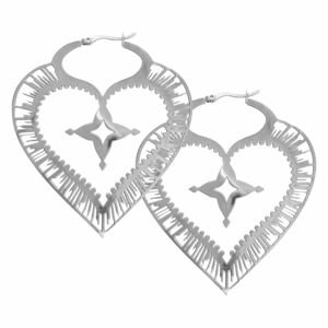 Ocelové kruhové náušnice Sacred heart