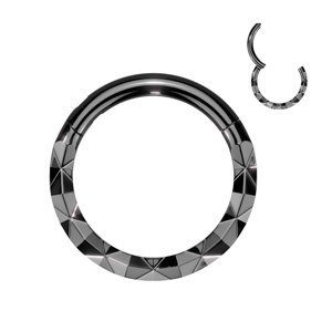 Ocelový kroužek s otevíráním Annel Barva: Černá, Velikost: 1,2 mm, Délka / Průměr: 10 mm