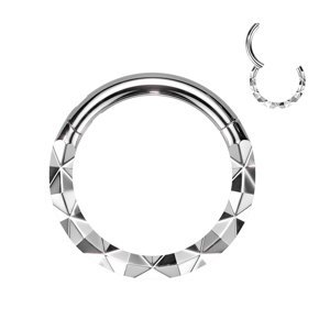 Ocelový kroužek s otevíráním Annel Barva: Stříbrná, Velikost: 1,2 mm, Délka / Průměr: 8 mm