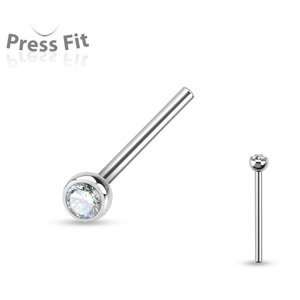 Ocelový piercing do nosu Alvar - upravitelný Velikost: 0,8 mm, Délka / Průměr: 12 mm, Velikost koncovky: 2 mm