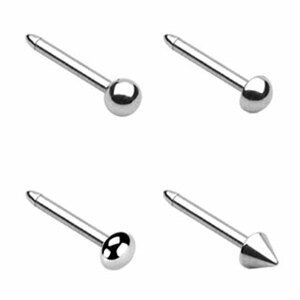 Ocelový piercing do nosu rovný - různé druhy Typ: Kulička, Velikost: 0,8 mm x 6 mm