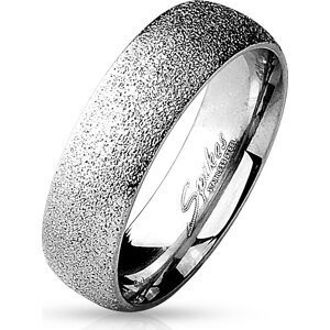 Ocelový prsten s pískovaným povrchem, vel. 67 Šíře: 6 mm