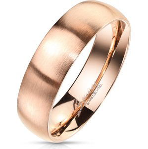 Ocelový rosegold prsten s matným povrchem Velikost: 49
