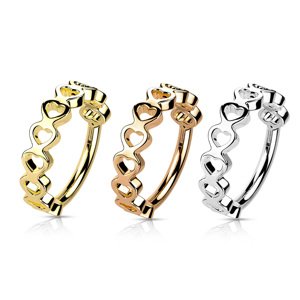 Ocelový segment s otevíráním Hearts Barva: Rosegold, Délka / Průměr: 10 mm