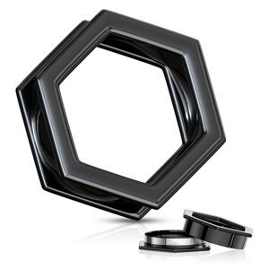 Ocelový tunel šroubovací černý Hexa Velikost: 14 mm