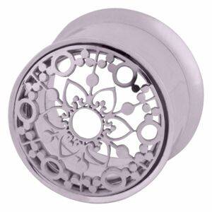 Ocelový tunel Wildcat Silver mandala Velikost: 22 mm