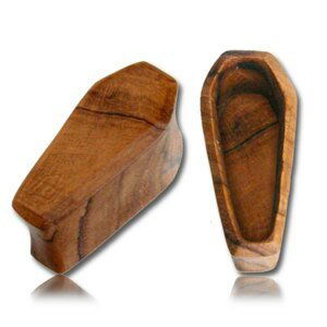 Plug z teakového dřeva ve tvaru rakve Velikost: 12 mm