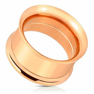 Rosegold tunel s vnitřním šroubováním Velikost: 6 mm